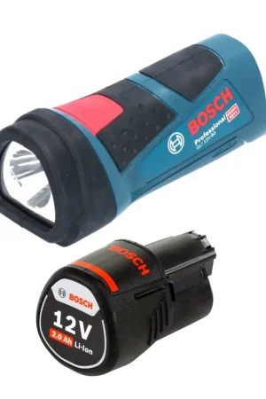 Dernier Modèle Lampe sur batterie Bosch GLI 12V-80 Professional 12 V 80 lumens + 1x batterie 2,0 Ah - sans chargeur