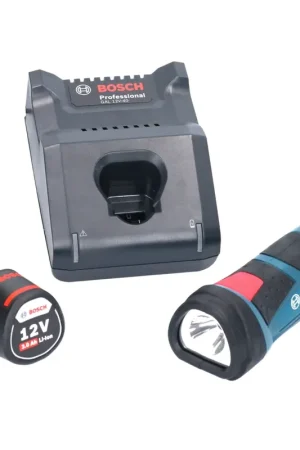Lampe sur batterie Bosch GLI 12V-80 Professional 12 V 80 lumens + 1x batterie 3,0 Ah + chargeur Nouvel Arrivage