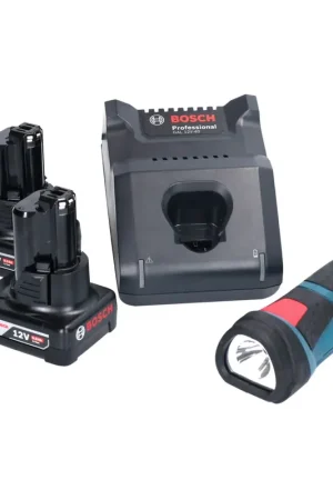 Lampe à batterie Bosch GLI 12V-80 Professional 12 V 80 lumens + 2x batteries 6,0 Ah + chargeur Promotion