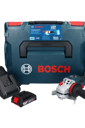 Bon Plan Bosch GWS 18V-15 SC Professional Meuleuse d'angle sans fil 18 V 125 mm brushless + 1x Batterie 2,0 Ah + Chargeur + Coffret L-BOXX