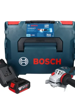 Bosch GWS 18V-15 SC Professional Meuleuse angulaire sans fil 125mm Brushless 18V + 1x Batterie 5,0 Ah + Chargeur + Coffret L-BOXX Nouvelle Collection