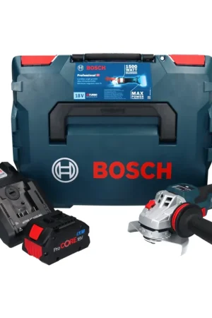 Bosch GWS 18V-15 SC Professional Meuleuse d'angle sans fil 18 V 125 mm brushless + 1x Batterie ProCORE 8,0 Ah + Chargeur + L-BOXX Prix Bas