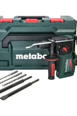 Achat Immédiat Metabo KH 18 LTX BL 24 Marteau perforateur sans fil 18 V 2,2 J SDS Plus Brushless + 5 pces. jeu de forets et burins + metaBOX - sans accu, sans chargeur