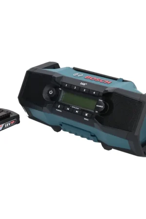 Dernier Modèle Bosch GPB 18V-2 SC Radio de chantier professionnelle sur batterie 18 V DAB+ Bluetooth AUX + 1x batterie 2,0 Ah - sans chargeur