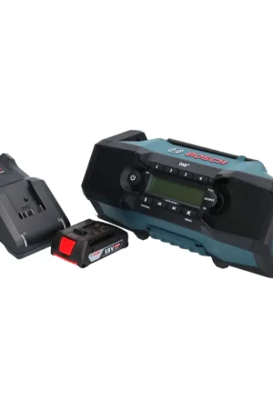Bosch GPB 18V-2 SC Radio de chantier professionnelle sur batterie 18 V DAB+ Bluetooth AUX + 1x batterie 2,0 Ah + chargeur Prix Réduit