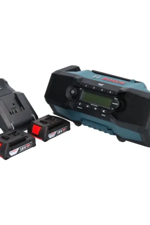 Bosch GPB 18V-2 SC Radio de chantier professionnelle sur batterie 18 V DAB+ Bluetooth AUX + 2x batteries 2,0 Ah + chargeur Achat Immédiat