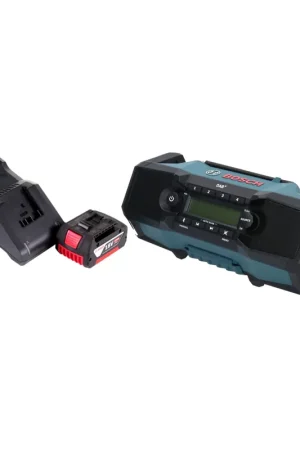 Dernière Chance Bosch GPB 18V-2 SC Radio de chantier professionnelle sur batterie 18 V DAB+ Bluetooth AUX + 1x batterie 4,0 Ah + chargeur