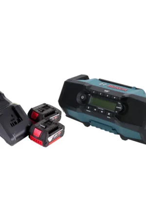 Dernière Chance Bosch GPB 18V-2 SC Radio de chantier professionnelle sur batterie 18 V DAB+ Bluetooth AUX + 2x batteries 4,0 Ah + chargeur