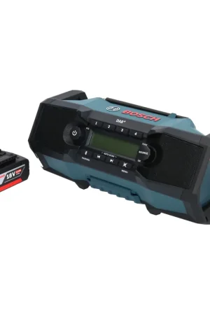 Dernière Chance Bosch GPB 18V-2 SC Radio de chantier professionnelle sur batterie 18 V DAB+ Bluetooth AUX + 1x batterie 5,0 Ah - sans chargeur