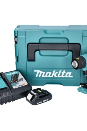Vente Directe Makita DHG 180 RA1J Pistolet air chaud sans fil 18 V 550 C + 1x batterie rechargeable 2,0 Ah + chargeur + Makpac
