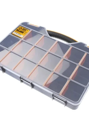 Boîte à outils Forte Tools ORG-18 en 42x32x6 cm, boîte de rangement, organisateur avec 18 compartiments différents, boîte amovible et robuste, couvercle résistant aux rayures (000051144815) Nouveauté