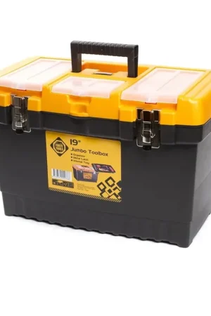 FORTE Tools JMT-19 Boîte à outils Jumbo en 48x32x24 cm, mallette à outils, mallette avec languettes métalliques et organisateur interne, amovible, verrouillable (000051144549) Vente Flash