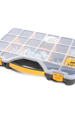 Expédition Rapide Forte Tools ORG-24 Coffret à outils en 51x35x7 cm, boîte de rangement, organisateur avec 18 compartiments différents, amovible, boîte solide, couvercle anti-rayures (000051144820)