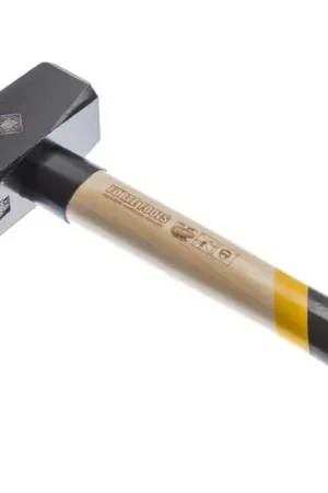 FORTE TOOLS Marteau avec manche en bois, poids de la tête 2000 g, marteau avec manche en bois, outil premium, forgé, double clavette annulaire, tête laquée (000051151043) Nouveauté