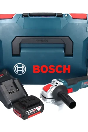 Bosch GWX 18V-10 Professional Meuleuse angulaire sans fil 18 V 125 mm X-LOCK Brushless + 1x batterie 5,0 Ah + chargeur + L-Boxx Remise