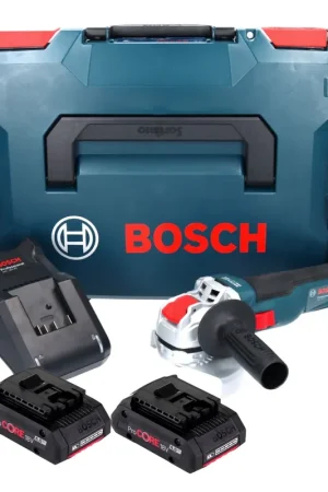 Bosch GWX 18V-10 Meuleuse d'angle sans fil professionnelle 18 V 125 mm X-LOCK Brushless + 2x Batteries ProCORE 4,0 Ah + Chargeur + L-Boxx Achetez Aujourd'hui