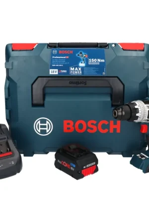 Bosch GSR 18V-150 C Professional Perceuse-visseuse sans fil 150Nm Biturbo Brushless 18V + 1x Batterie ProCORE 8,0Ah + Chargeur + Coffret L-Boxx Petit Prix