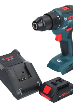 Promotion Bosch GSR 18V-55 Perceuse-visseuse sans fil Professional 18 V 55 Nm brushless + 1x Batterie ProCORE 4,0 Ah + Chargeur