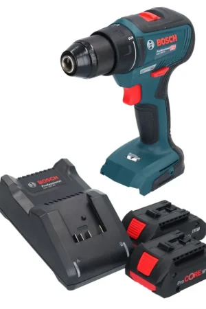 Prix Bas Bosch GSR Perceuse-visseuse sans fil 18V-55 Professional 18 V 55 Nm brushless + 2x Batteries ProCORE 4,0 Ah + Chargeur