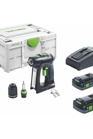 Festool C 18 HPC 4,0 l-Set Perceuse-visseuse sans fil 18 V 45 Nm Brushless ( 576993 ) + 2x batterie 4,0 Ah + chargeur + embout excentrique + embout angulaire + Systainer Expédié Aujourd'hui