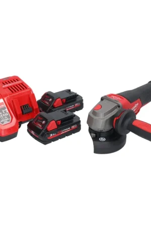 Authentique Meuleuse d'angle sur batterie Milwaukee M18 FSAGV115XPDB-302 18 V 115 mm sans balais + 2x batteries 3,0 Ah + chargeur