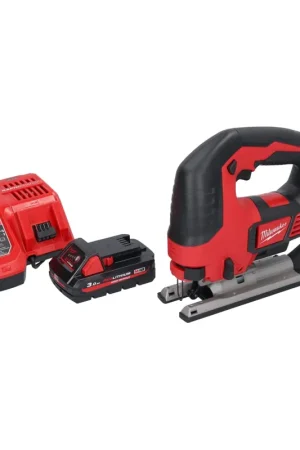 Bon Marché Milwaukee M18 BJS-301 Scie sauteuse sans fil 18 V + 1x batterie 3,0 Ah + chargeur