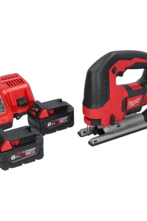 Scie sauteuse à batterie Milwaukee M18 BJS-602 18 V + 2x batteries 6,0 Ah + chargeur Prix Choc