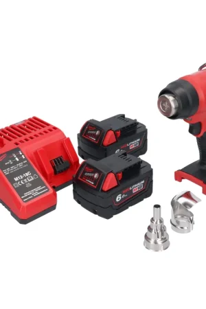 Achat Immédiat Souffleur à air chaud sur batterie Milwaukee M18 BHG-602 18 V 470 °C + 2x batteries 6,0 Ah + chargeur