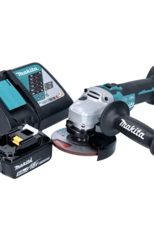 Affaire À Saisir Makita DGA 513 RT1 Meuleuse d'angle sans fil 18 V 125 mm Brushless + 1x batterie 5,0 Ah + chargeur