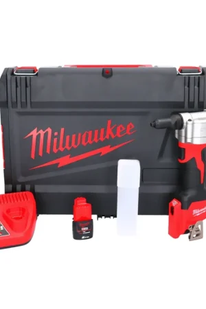 Milwaukee M12 BPRT-201X outil de rivetage sans fil 12 V 20,32 mm + 1x batterie 2,0 Ah + chargeur + HD Box ( 4933464406 ) Promotion