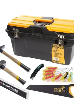 Starter Set pour bricoleur : Queue de renard - Marteau de serrurier - Marteau - Couteau pliant - Mètre pliant (14 pcs.)- Set de tournevis (8 pcs.) + Coffret Vente Directe