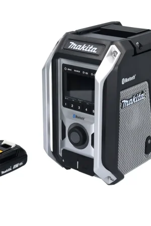 Offre Limitée Makita DMR 114 A1B Radio sur batterie 12 V - 18 V Bluetooth IP65 + 1x batterie 2,0 Ah - sans chargeur
