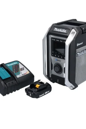 Nouveauté Makita DMR 114 RA1B Radio à batterie 12 V - 18 V Bluetooth IP65 + 1x batterie 2,0 Ah + chargeur