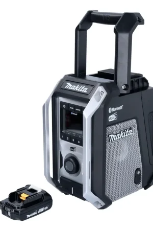 Makita DMR 115 A1B Radio de chantier sur batterie 12 V - 18 V Bluetooth DAB+ IP65 noir + 1x batterie 2,0 Ah - sans chargeur Offre Limitée