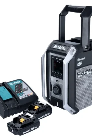 Prix Cassé Makita DMR 115 RAB Radio de chantier à batterie 12 V - 18 V Bluetooth DAB+ IP65 noir + 2x batteries 2,0 Ah + chargeur