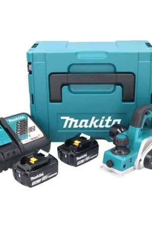 Makita DKP 180 RFJ Rabot sans fil 18 V 82 mm + 2x batterie 3,0 Ah + chargeur + Makpac Expédié Aujourd'hui