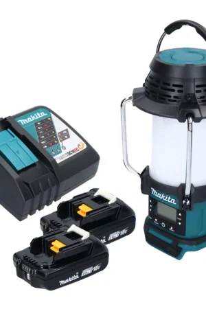 Makita DMR 055 RA Radio sans fil 18 V FM avec lanterne 360 Lampe de poche + 2x batterie 2,0 Ah + chargeur Livraison Express