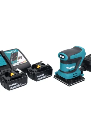 Makita DBO 481 RT Ponceuse vibrante sans fil 18 V 112 x 102 mm + 2x batterie 5,0 Ah + chargeur Petit Prix
