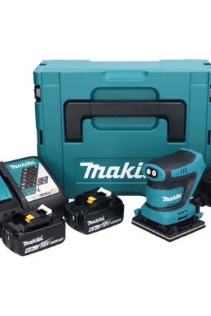 Makita DBO480RGJ Ponceuse vibrante sans fil 112 x 102mm 18V + 2x Batteries 6,0Ah + Chargeur + Coffret Bon Plan