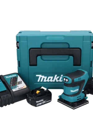 Retour Gratuit Makita DBO 481 RM1J Ponceuse vibrante sans fil 18 V 112 x 102 mm + 1x batterie 4,0 Ah + chargeur + Makpac