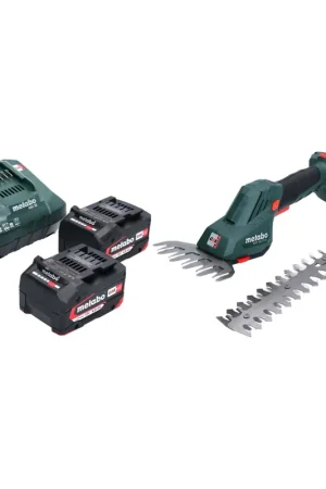 Metabo SGS 18 LTX Q Cisaille à gazon et à buissons sans fil 18 V + 2x batterie 4,0 Ah + chargeur Offre Exclusive