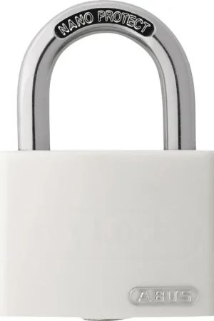Solde Cadenas à cylindre ABUS T65AL/40 blanc lisse. Corps de serrure largeur 43 mm (3000280262)