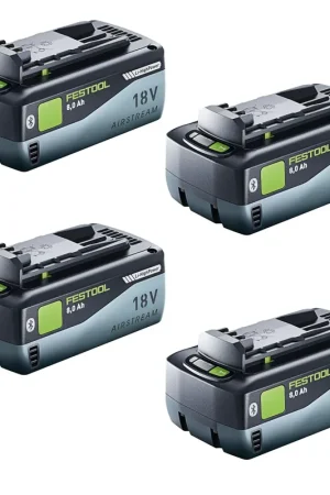 Commander Vite Festool Kit batterie 4x BP 18 Li 8,0 HP-ASI Batterie 18 V 8,0 Ah ( 4x 577323 ) 8000 mAh Li-ion avec indicateur de charge