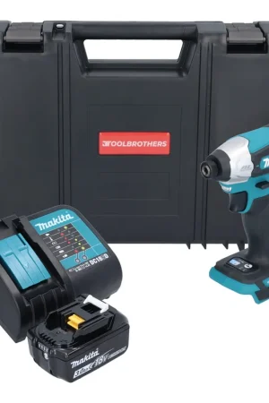 Achat Immédiat Makita DTD 157 SF1J-R Clé à choc sans fil 18 V 140 Nm 1/4'' Brushless + 1x batterie 3,0 Ah + chargeur + RHINO