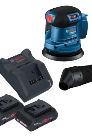 Commande En Gros Ponceuse excentrique sans fil Bosch GEX 185-LI Professional 18 V 125 mm sans balais + 2 batteries ProCORE 4,0 Ah + chargeur