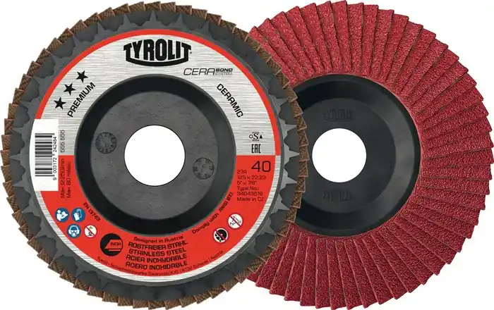 Haute Qualité TYROLIT Disque à lamelles CERABOND D. 125 mm granulation 80 plat ( 4000845248 )