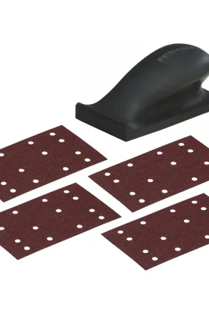 Must-Have Festool HSK 80x133 H Bloc de ponçage dur 80 x 133 mm ( 495967 ) + 200x bandes abrasives P40 / P60 / P120 / P180