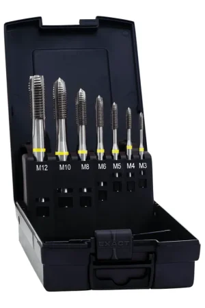 Prix Promo Exact HM2 Set de Tarauds mécaniques : M3 - M12, HSS-E Forme B métriques, DIN 371B / 376B, 7 pcs. ( 05112 )