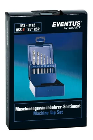 Authentique Exact HM76 Set de Tarauds à machine : M3 - M12 HSS-E 35° RSP métrique, 7 pcs. ( 10396 )