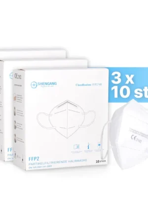 Bon Marché Shengang Masques 30x FFP2 certifié CE conforme à la pharmacie protection de la bouche et du nez 5 couches ISO9001: 2015 / EN149 2001 A1: 2009